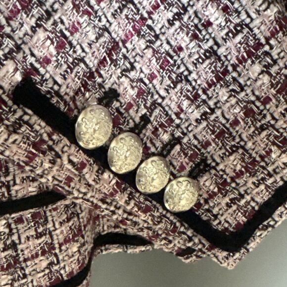 Veronica Beard Size 10 Double Breasted Theron Tweed Blazer Jacket Purple Pink - Picture 13 of 15